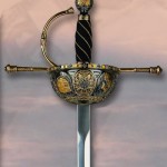 Espada Cazoleta Española Siglo XVI Negro-Oro